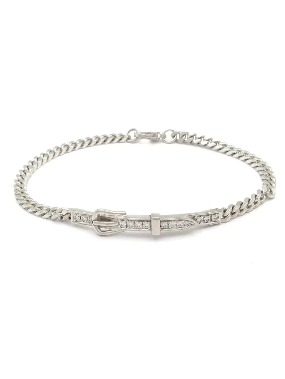 Hermes Bracelet 15 Etriviere Gourmette 18k White Gold Diamond 2025.05